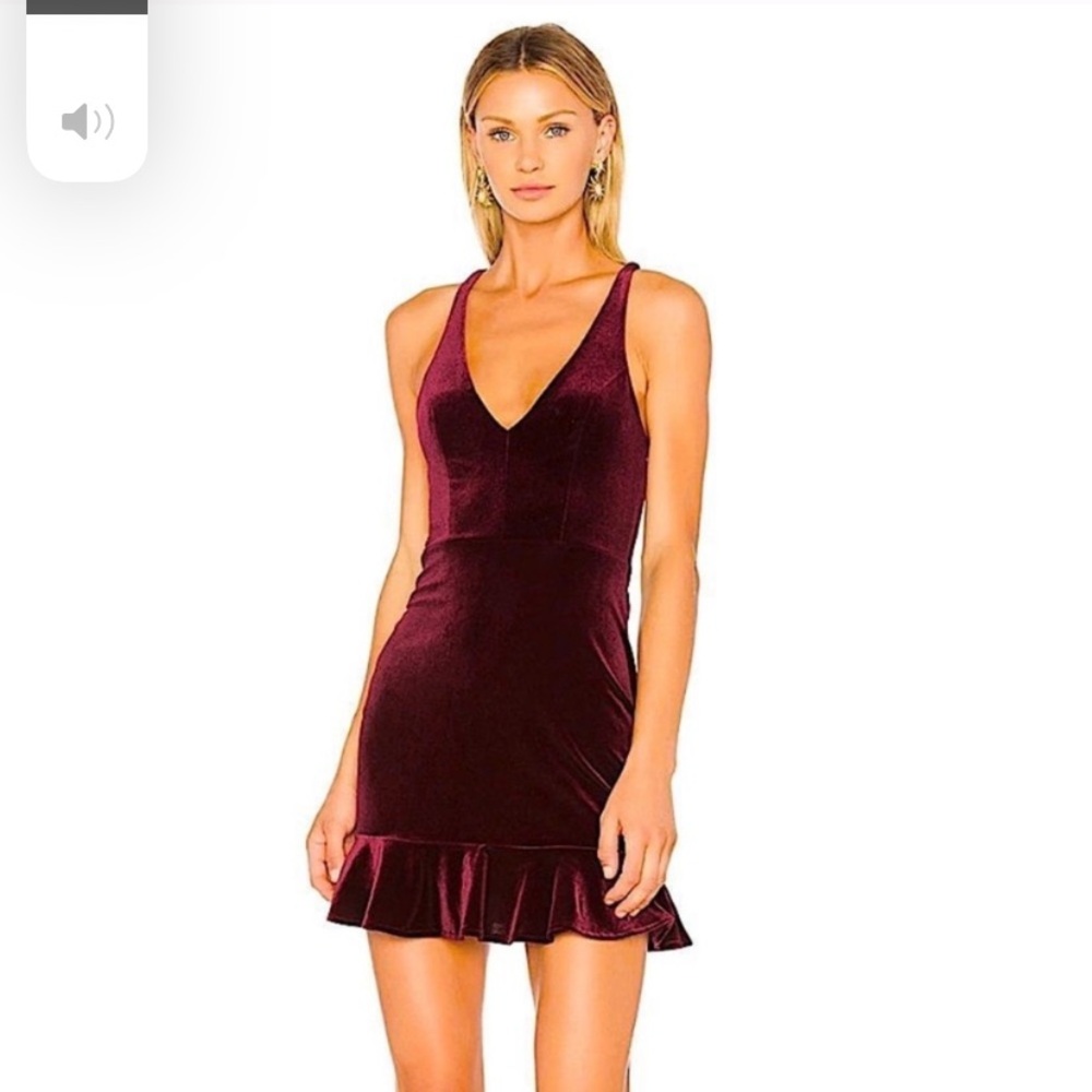 Amanda Uprichard Marsala Velvet Dress like new